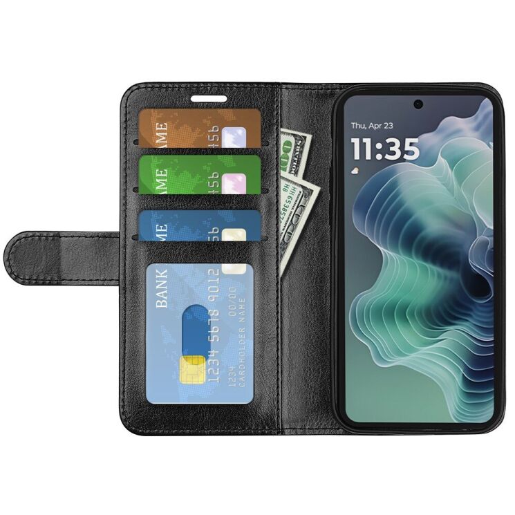 Чохол-книжка Deexe Wallet Style для Motorola Moto G35 - Black: фото 2 з 10