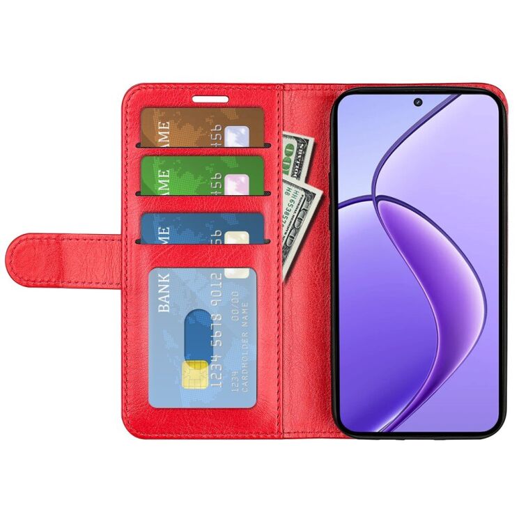 Чехол-книжка Deexe Wallet Style для Realme 12 5G - Red: фото 2 из 6