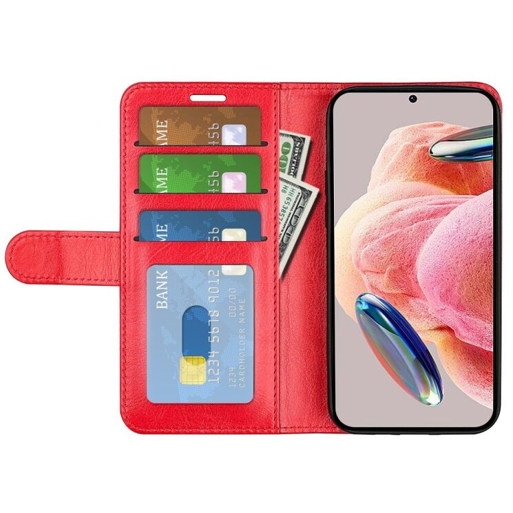 Чехол-книжка Deexe Wallet Style для Xiaomi Redmi Note 12 - Red: фото 2 из 6