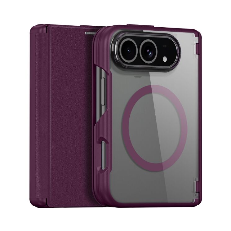 Чохол-книжка DUX DUCIS Skin X Pro Magnetic (FF) для iPhone Duo - Dark Cherry: фото 1 з 11