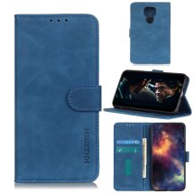 Чехол-книжка KHAZNEH Retro Wallet для Motorola Moto G9 Play / Moto E7 Plus - Blue: фото 1 из 11