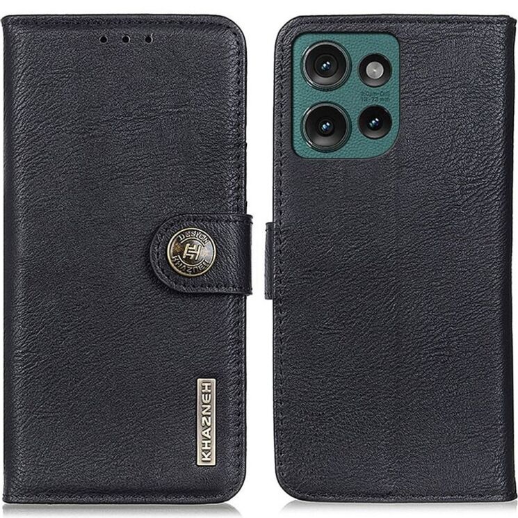 Чехол-книжка KHAZNEH Wallet Cover для Motorola Edge 50 Neo - Black: фото 1 из 8