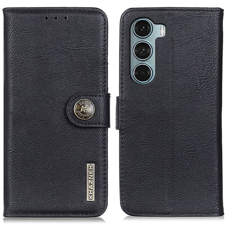Чехол-книжка с застежкой KHAZNEH Wallet Cover для Motorola Moto G200 - Black: фото 1 из 8