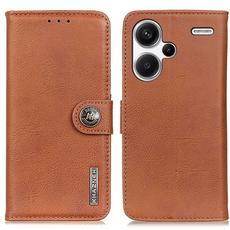 Чехол-книжка KHAZNEH Wallet Cover для Xiaomi Redmi Note 13 Pro+ - Brown: фото 1 из 8
