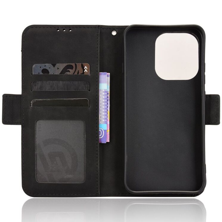 Чехол-книжка с карманами Deexe Wallet Stand для OPPO Reno 16 F/FS - Black: фото 3 из 15