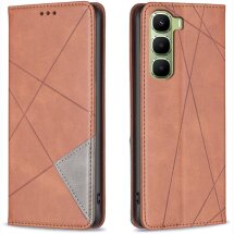 Чехол-книжка с карманами UniCase Geometric Pattern для Infinix Hot 70 - Brown: фото 1 из 10