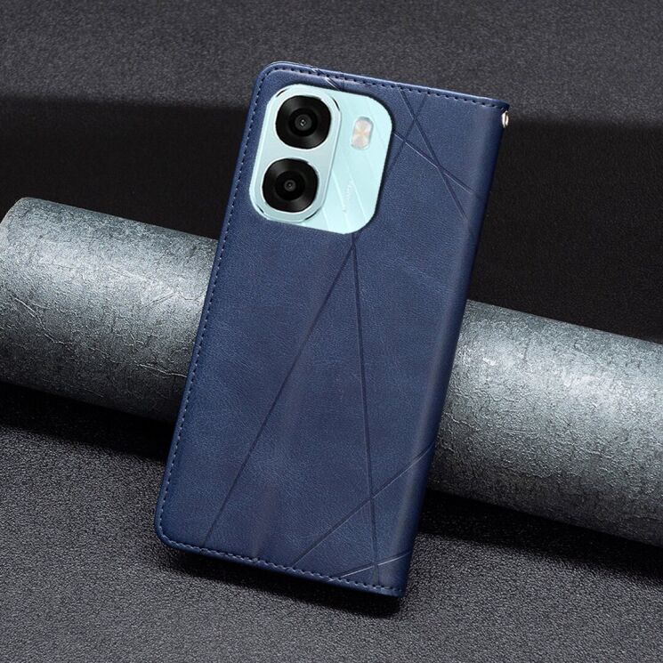 Чохол-книжка з кишеньками UniCase Geometric Pattern для OPPO A6x - Blue: фото 6 з 10