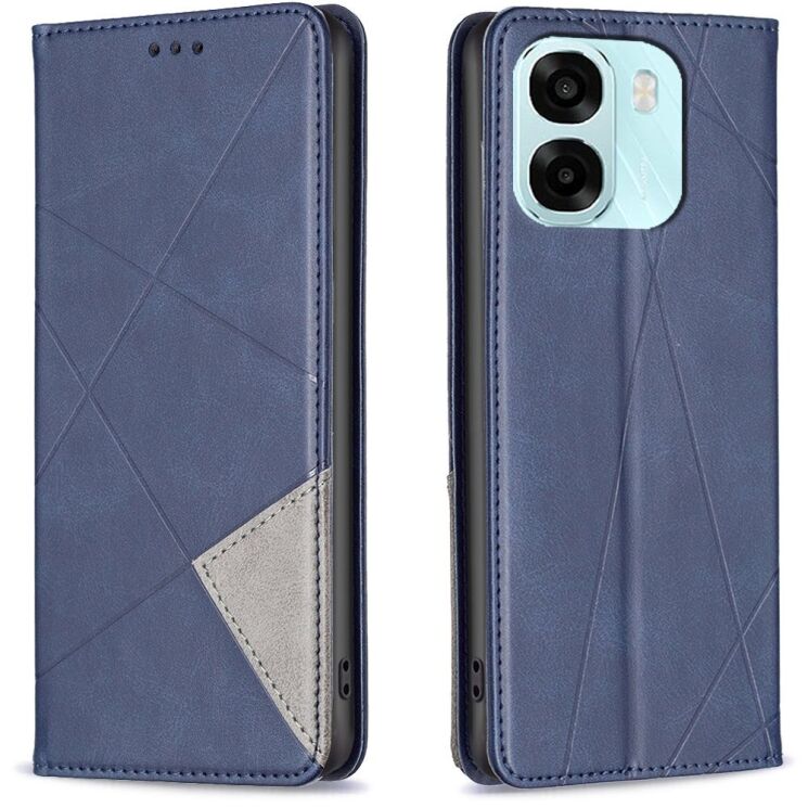Чохол-книжка з кишеньками UniCase Geometric Pattern для OPPO A6x - Blue: фото 1 з 10