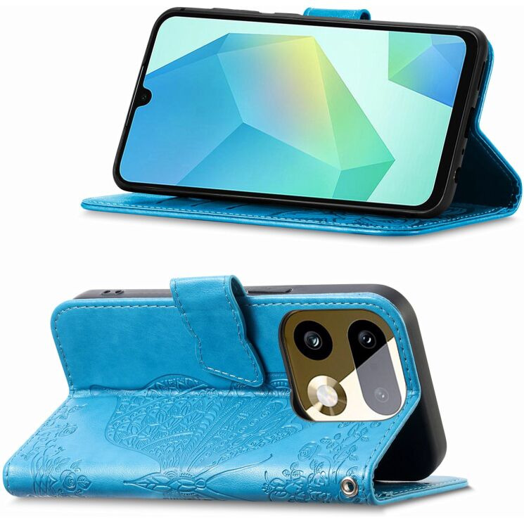 Чехол-книжка с рисунком UniCase Butterfly Pattern для Realme 16 Pro - Blue (428030L) Чехол-книжка с рисунком UniCase Butterfly Pattern для Realme 16 Pro - Blue: фото 4 из 9