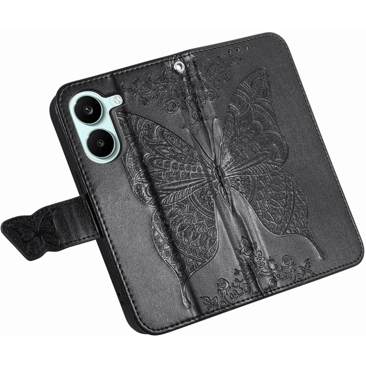 Чехол-книжка с рисунком UniCase Butterfly Pattern для Xiaomi Poco X8 Pro - Black: фото 3 из 10