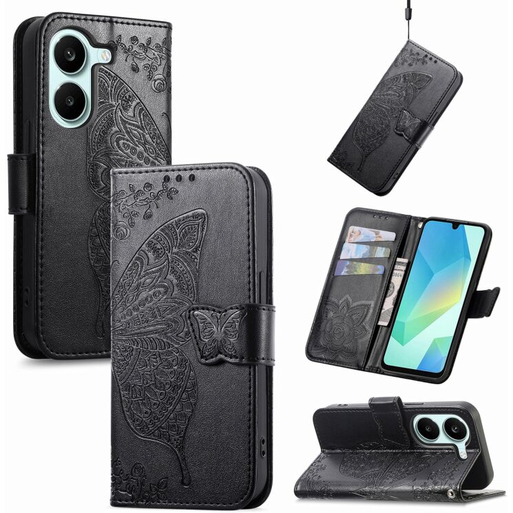 Чехол-книжка с рисунком UniCase Butterfly Pattern для Xiaomi Poco X8 Pro - Black: фото 4 из 10