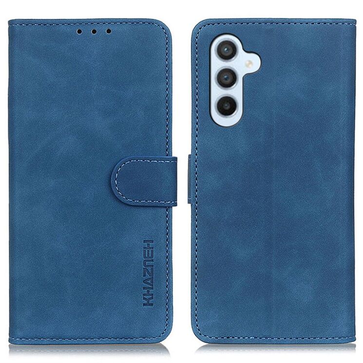 Чохол-книжка з застібкою KHAZNEH Retro Wallet для Samsung Galaxy S26 FE - Blue: фото 1 з 8