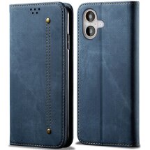 Чехол-книжка UniCase Jeans Wallet для Apple iPhone 16 Plus - Blue: фото 1 из 6