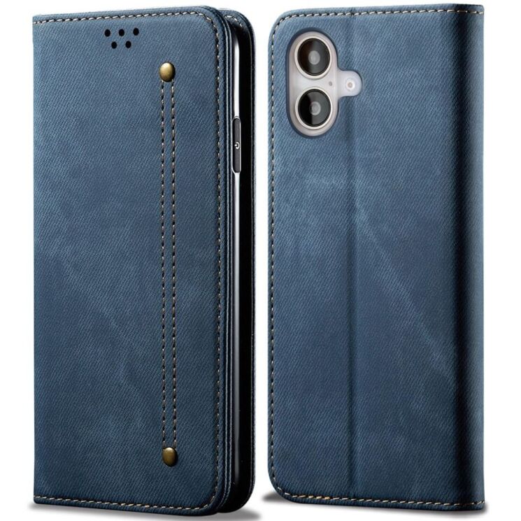 Чехол-книжка UniCase Jeans Wallet для Apple iPhone 16 Plus - Blue: фото 1 из 6