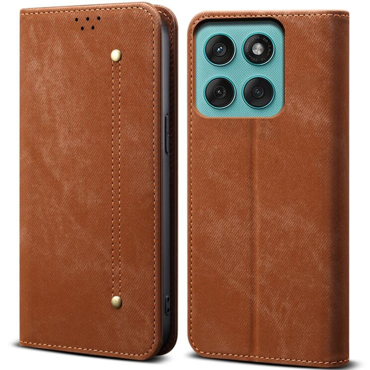 Чехол-книжка UniCase Jeans Wallet для Motorola Moto G56 - Coffee: фото 1 из 7