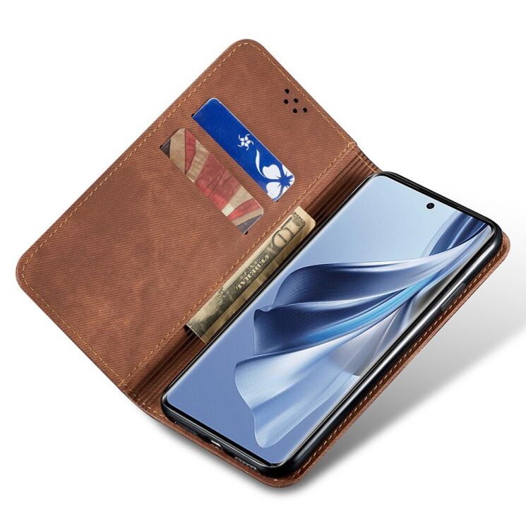 Чехол-книжка UniCase Jeans Wallet для Realme C65 - Coffee: фото 2 из 6