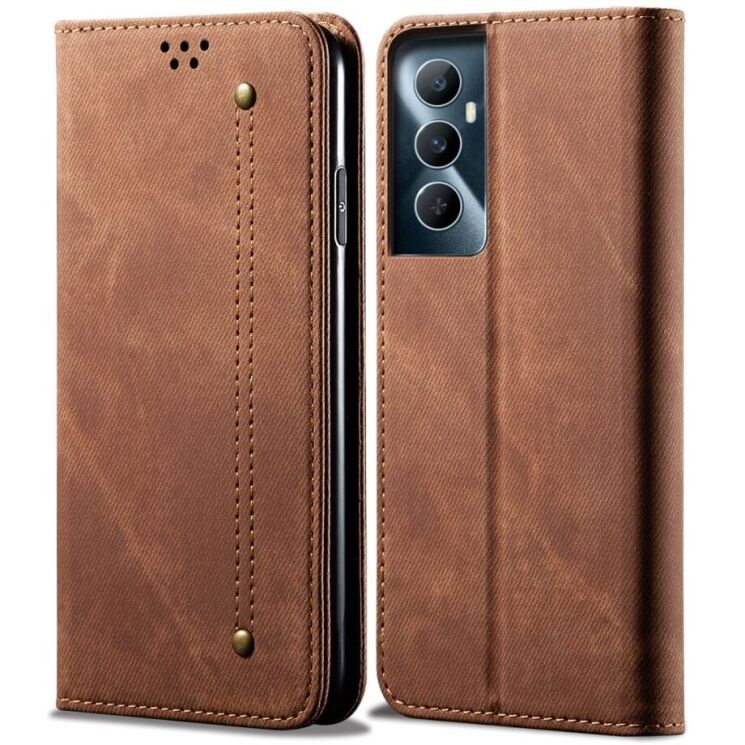 Чехол-книжка UniCase Jeans Wallet для Realme C65 - Coffee: фото 1 из 6