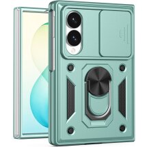 Чохол (PC+TPU) з підставкою Deexe Armor Shield (FF) для Samsung Galaxy Fold 8 - Green: фото 1 з 9