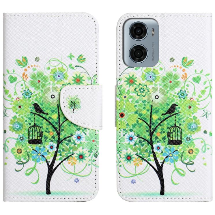 Чохол з малюнком Deexe Color Wallet для Motorola Moto G06 - Green Tree: фото 1 з 5