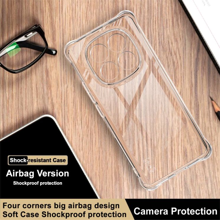 Чехол с усиленными углами IMAK Airbag MAX Case для Xiaomi Redmi Note 15 (4G/5G) / Poco M8 5G - Transparent: фото 3 из 7