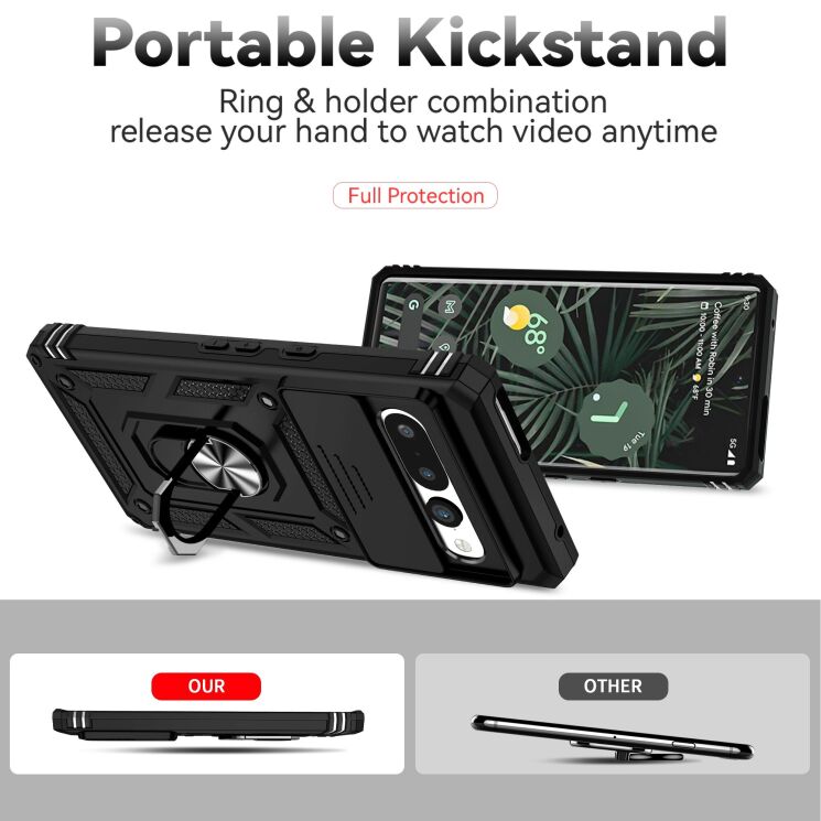 Чохол із захистом камери Deexe Armor Shield для Google Pixel 7 Pro - Black: фото 3 з 9