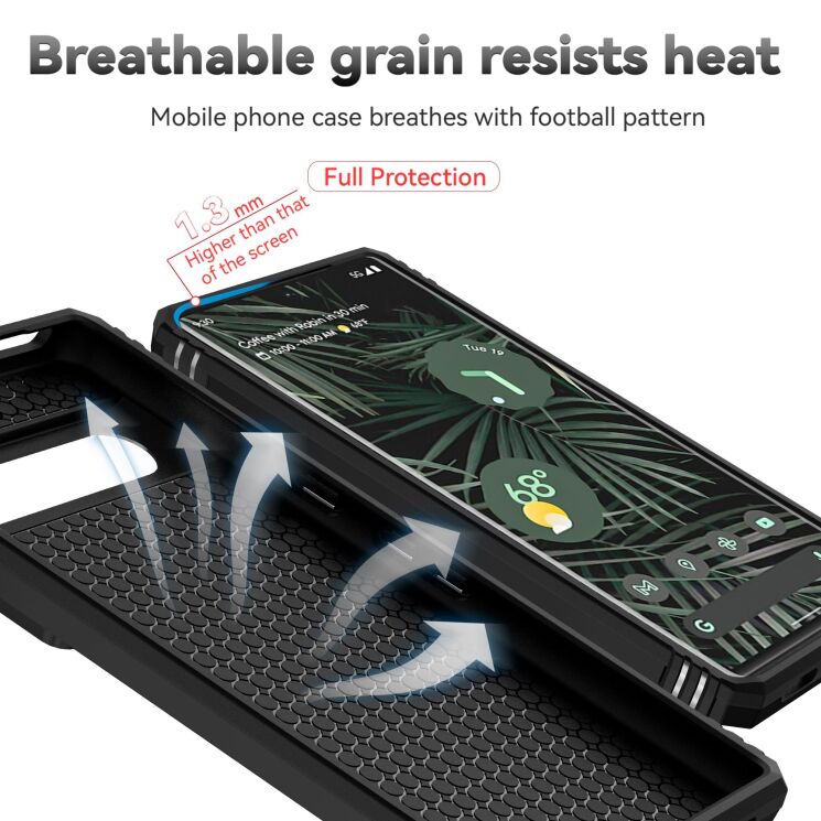 Чохол із захистом камери Deexe Armor Shield для Google Pixel 7 Pro - Black: фото 9 з 9
