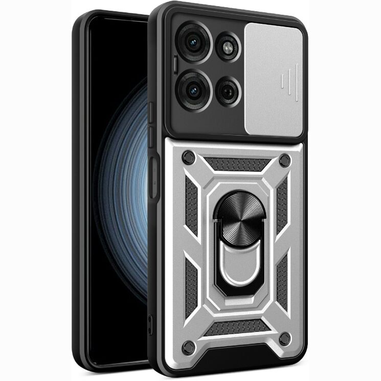 Чохол із захистом камери Deexe Armor Shield для Motorola Moto G75 - Silver: фото 1 з 9