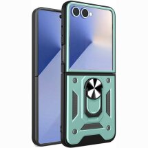 Чехол с защитой камеры Deexe Armor Shield для Samsung Galaxy Flip 8 - Green: фото 1 из 10