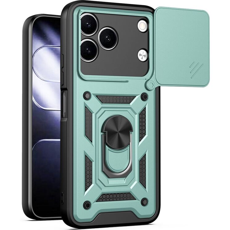 Чехол с защитой камеры Deexe Armor Shield для TECNO Spark 50 - Green: фото 1 из 9