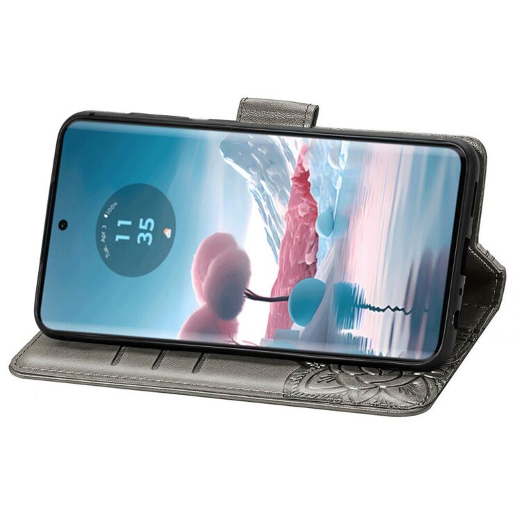 Чехол UniCase Butterfly Pattern для Motorola Edge 40 Neo - Grey: фото 3 из 5