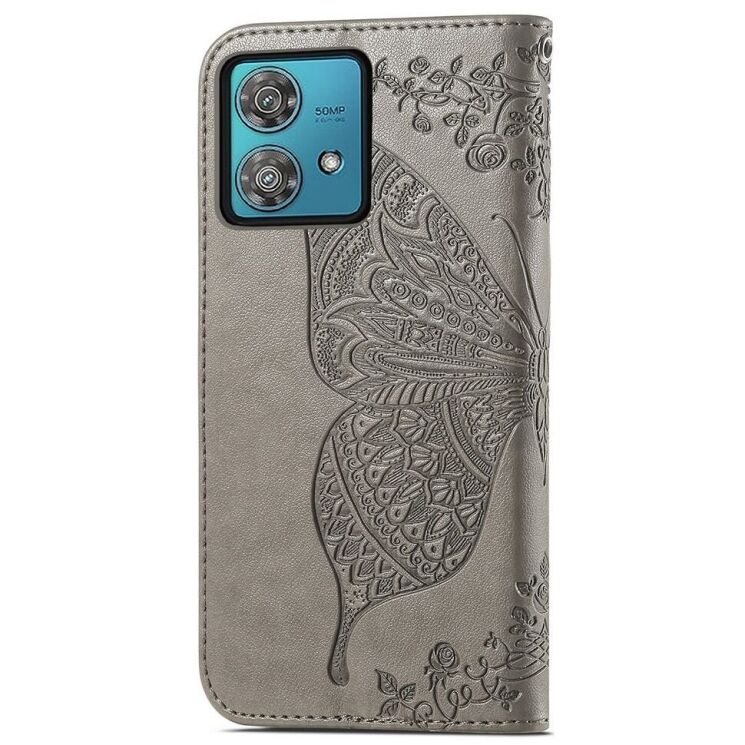Чехол UniCase Butterfly Pattern для Motorola Edge 40 Neo - Grey: фото 4 из 5
