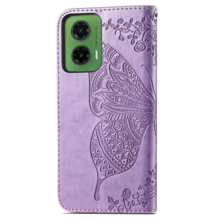 Чехол UniCase Butterfly Pattern для Motorola Moto G35 - Light Purple: фото 6 из 7