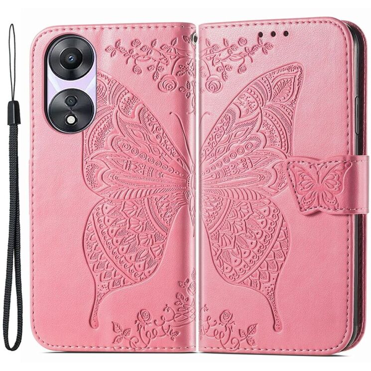 Чехол UniCase Butterfly Pattern для OPPO A78 5G - Pink: фото 1 из 6