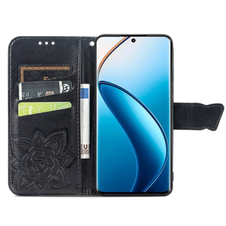 Чехол UniCase Butterfly Pattern для Realme 12 / 12 Plus - Black: фото 2 из 8