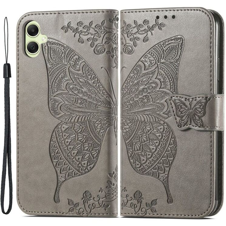 Чехол UniCase Butterfly Pattern для Samsung Galaxy A05 (A055) - Grey: фото 1 из 6