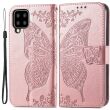 Чехол UniCase Butterfly Pattern для Samsung Galaxy A22 (A225) / M22 (M225) - Rose Gold (277506RG)