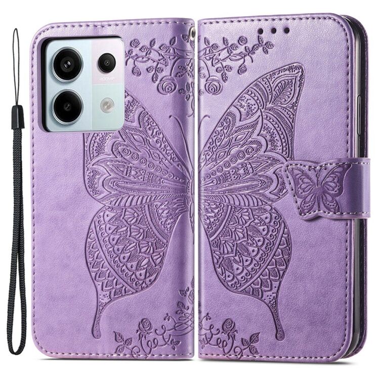 Чехол UniCase Butterfly Pattern для Xiaomi Redmi Note 13 Pro 5G / Poco X6 - Light Purple: фото 1 из 6