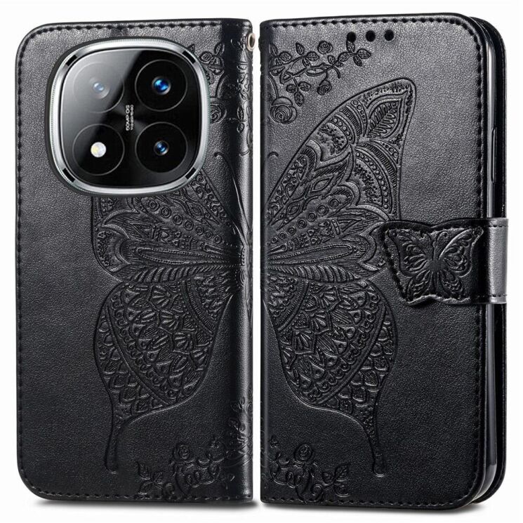 Чехол UniCase Butterfly Pattern для Xiaomi Redmi Note 14 Pro 5G - Black: фото 1 из 9