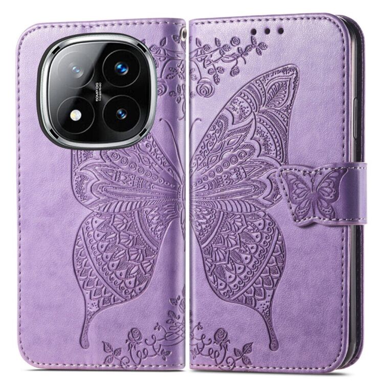Чехол UniCase Butterfly Pattern для Xiaomi Redmi Note 14 Pro - Light Purple: фото 2 из 12