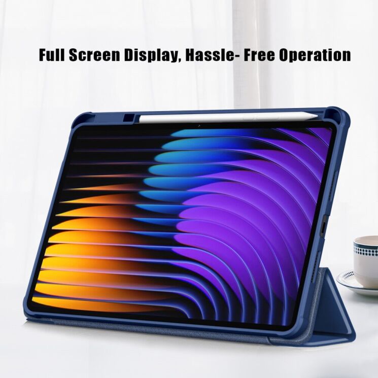 Чeхол UniCase Folio Style для Xiaomi Pad 7 / 7 Pro - Dark Blue: фото 5 из 11