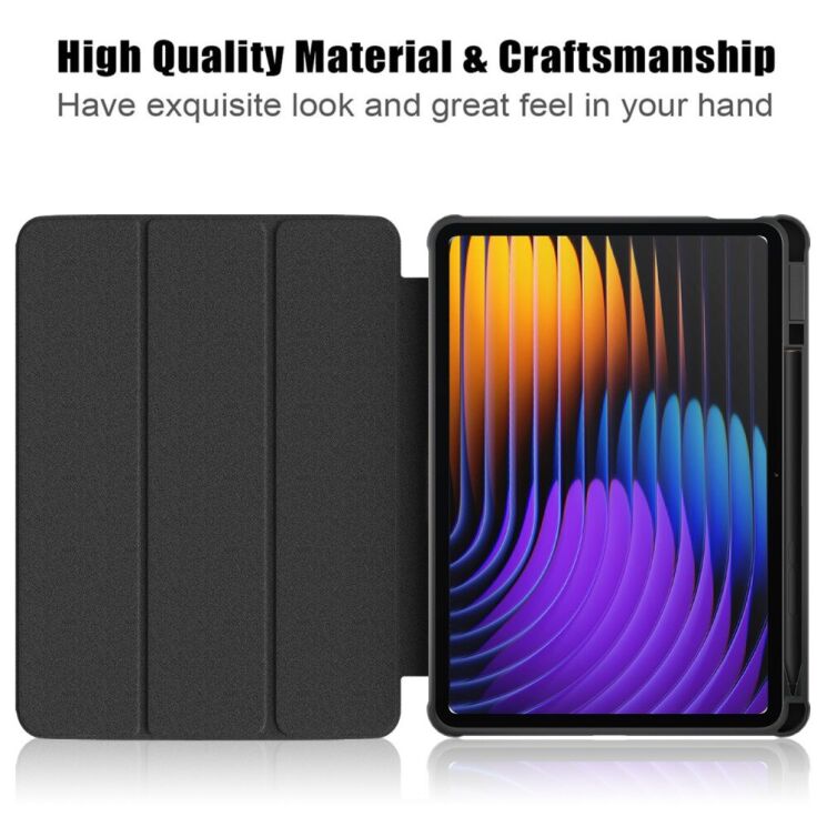 Чeхол UniCase Folio Style для Xiaomi Pad 7 / 7 Pro - Dark Blue: фото 4 из 11