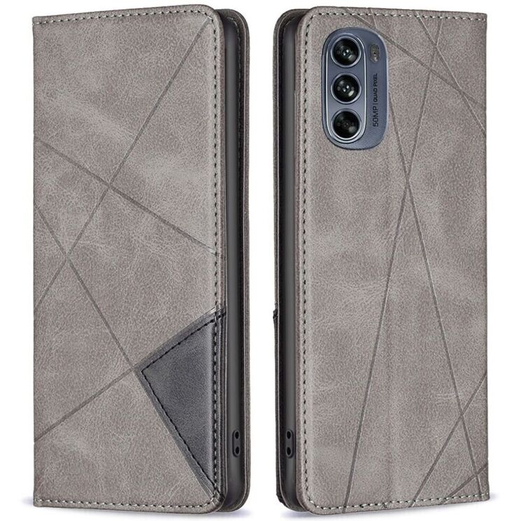 Чехол UniCase Geometric Pattern для Motorola Moto G62 - Grey: фото 1 из 8