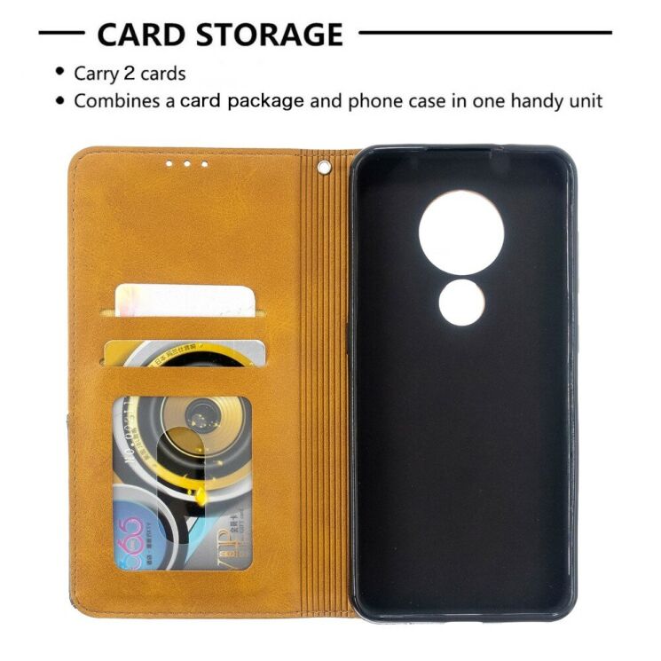 Чохол-книжка з кишеньками UniCase Geometric Pattern для Nokia 7.2 / Nokia 6.2 - Brown: фото 7 з 9