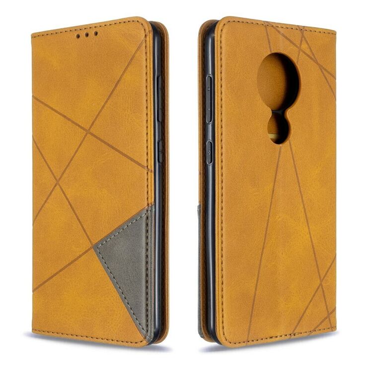 Чохол-книжка з кишеньками UniCase Geometric Pattern для Nokia 7.2 / Nokia 6.2 - Brown: фото 4 з 9