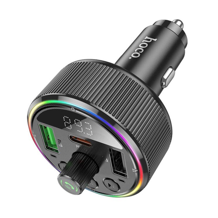 FM модулятор Hoco E82 Guerrero PD30W+QC3.0 - Black: фото 2 из 14