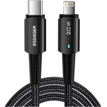 Кабель ESSAGER Sunset Type-C to Lightning (20W, 0.5m) EXCTL-CGB01 - Black: фото 1 из 10
