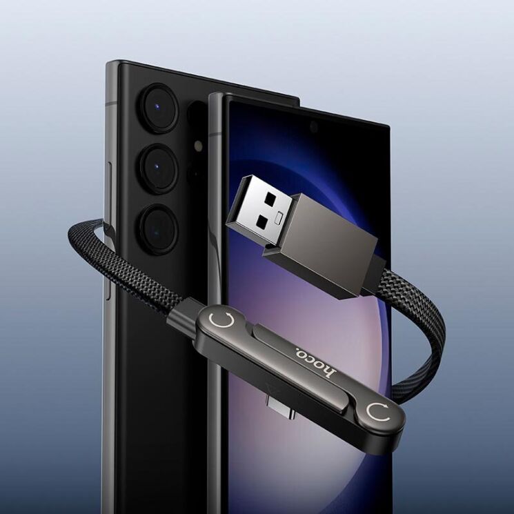 Кабель Hoco U150 USB to Type-C 36W (3A, 1.2m) - Black: фото 8 з 9