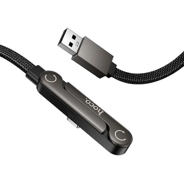 Кабель Hoco U150 USB to Type-C 36W (3A, 1.2m) - Black: фото 3 з 9