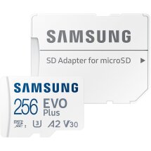 Карта памяти MicroSDXC Samsung EVO Plus 256GB C10 UHS-I R160MB/s + адаптер (MB-MC256SA/EU) - White: фото 1 из 14