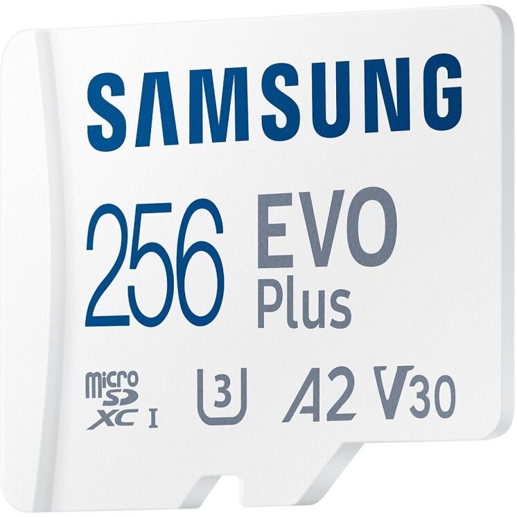 Карта памяти MicroSDXC Samsung EVO Plus 256GB C10 UHS-I R160MB/s + адаптер (MB-MC256SA/EU) - White: фото 5 из 14